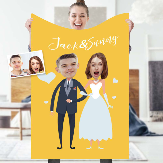 Picture of Personalized Photo Blankets Custom Photo Blanket Wedding Gifts Valentine's Day Gifts