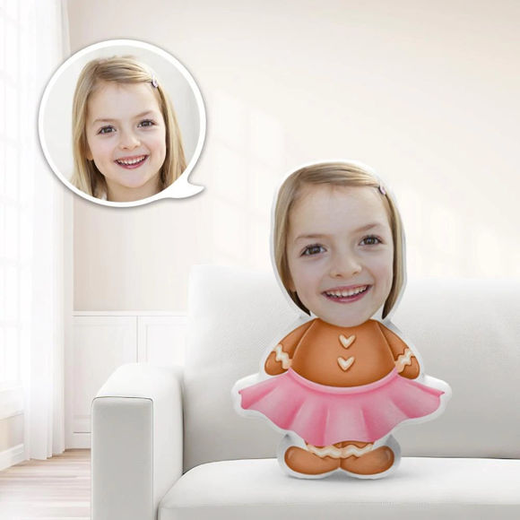 Bild von Personalisierter Lebkuchenmann in einem rosa Kleid Wurfpuppe Geben Sie Ihrem Kind das sinnvollste Geschenk