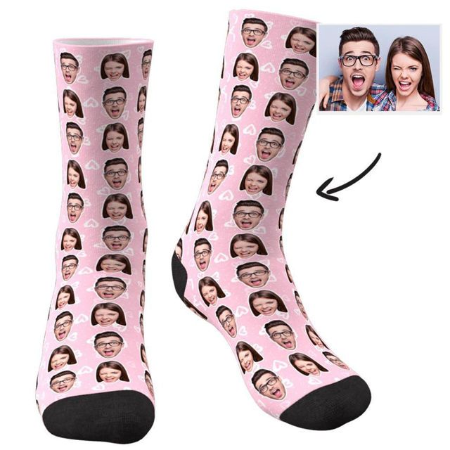 Picture of Custom Face Socks Colorful Two Faces