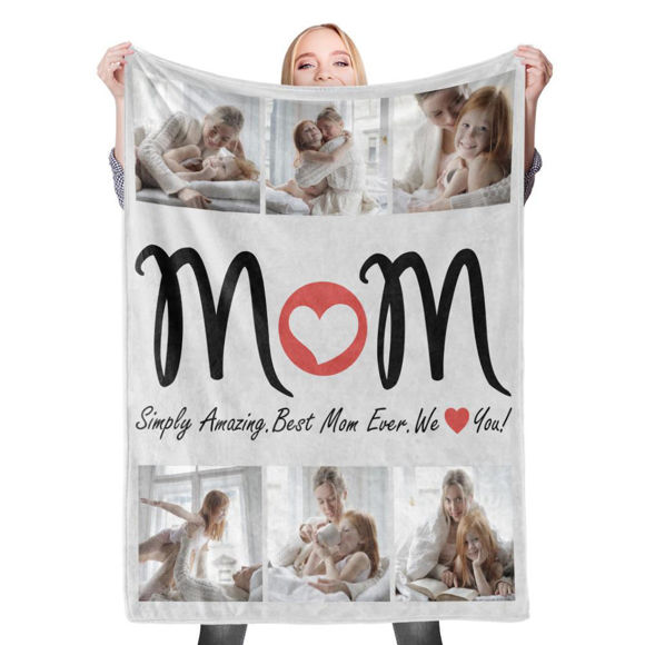 Picture of Custom Photo Blanket Mom Blanket Collage Blanket For Mother's Day