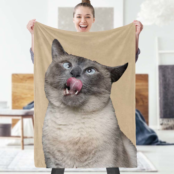 Picture of Custom Photo Blanket Custom Printy Pet Blanket Pets Art Portrait Pet Gifts