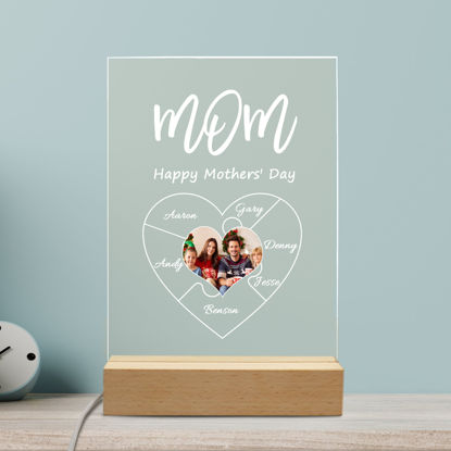Immagine di Luce notturna con foto personalizzata con testo personalizzato Miglior regalo per i regali della festa della mamma della mamma