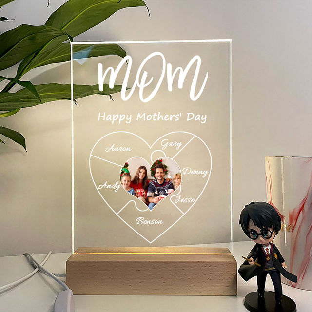 Picture of Custom Photo Night Light With Personalized Text Best Gift For Mom Mothers Day Gifts