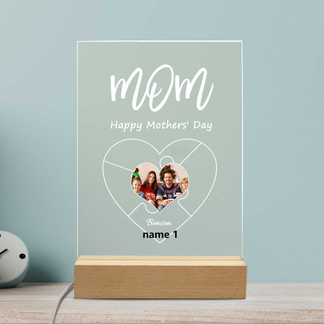 Picture of Custom Photo Night Light With Personalized Text Best Gift For Mom Mothers Day Gifts