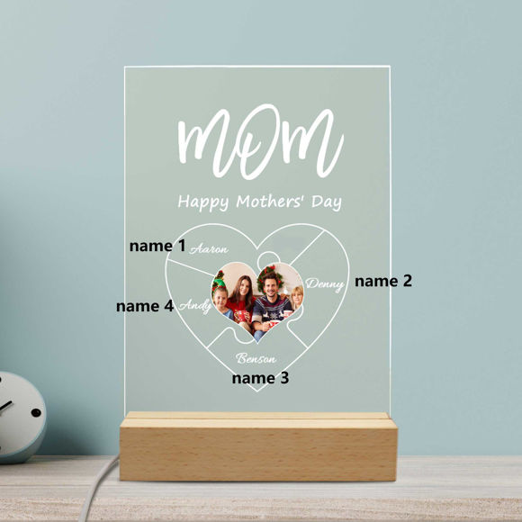 Imagen de Luz de noche con foto personalizada con texto personalizado, el mejor regalo para mamá, regalos para el día de la madre
