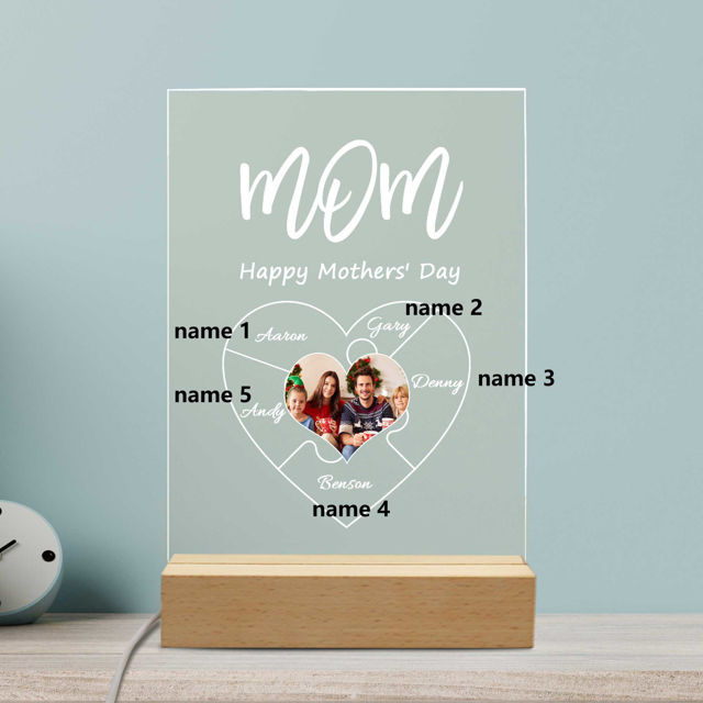 Picture of Custom Photo Night Light With Personalized Text Best Gift For Mom Mothers Day Gifts