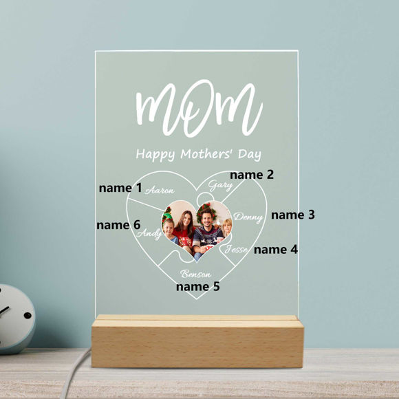 Imagen de Luz de noche con foto personalizada con texto personalizado, el mejor regalo para mamá, regalos para el día de la madre