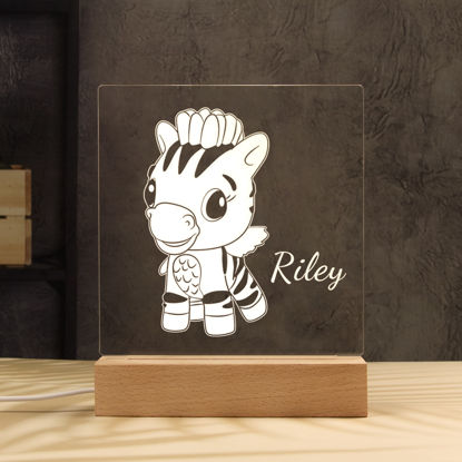 Picture of Zebra Night Light - Personalized It With Your Kid's Name
