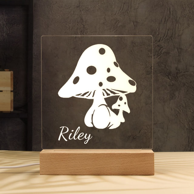 Picture of Mushroom Night Light - Personalized It With Your Kid's Name