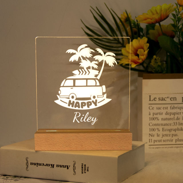 Picture of Beach Bus Night Light - Personalized It With Your Kid's Name
