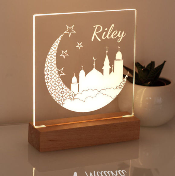 Picture of Moon Island Night Light - Personalized It With Your Kid's Name