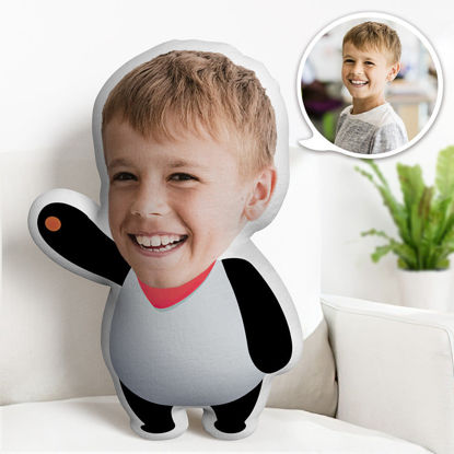 Immagine di Cuscino per il viso personalizzato Pingu con il tuo viso personalizzato unico