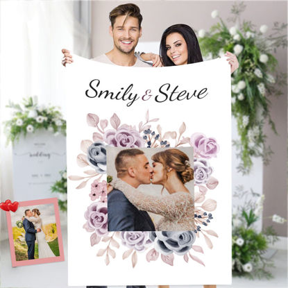 Imagen de Mantas de boda personalizadas Manta con foto personalizada Regalos para parejas