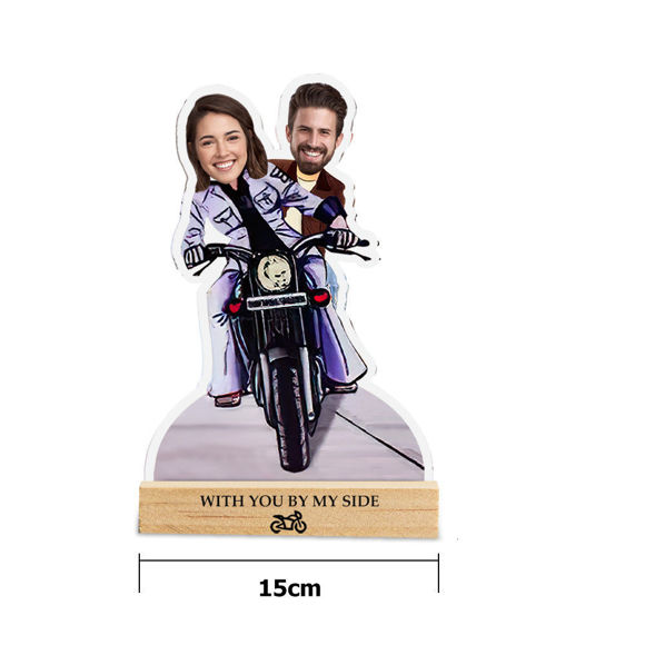 Imagen de Veilleuse de couple de moto personnalisée, veilleuse de visage personnalisée, cadeaux amusants, cadeau de la Saint-Valentin
