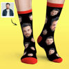 Image de Chaussettes de visage personnalisées Série de bonbons colorés - Chaussettes de visage photo drôles personnalisées pour hommes et femmes - Meilleur cadeau pour la famille