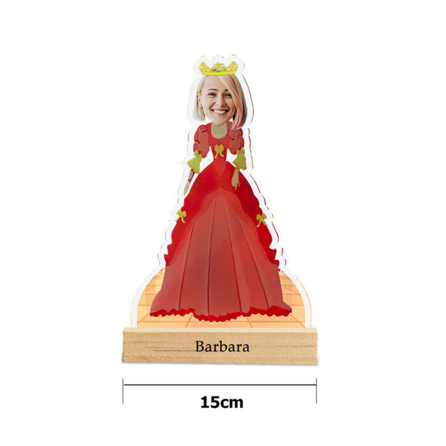 Picture of Personalized Red Dress Queen Night Light Custom Face Night Light Best Gift for Her