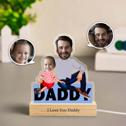 Bild von Benutzerdefiniertes Gesicht Nachtlicht Personalisiertes Nachtlicht Papa & Kind Nachtlicht Geschenke für den Vater