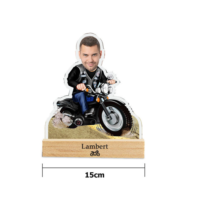 Picture of Custom Male Motorcyclist Night Light Personalized Face Night Light Gifts for Him