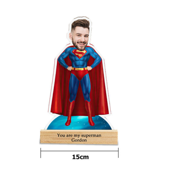 Picture of Custom Face Night Light Personalized Superman Night Light Gifts for Him