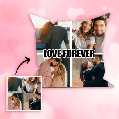 Picture of Personalized Throw Four-square grid photos Pillow - Design With Your Lover