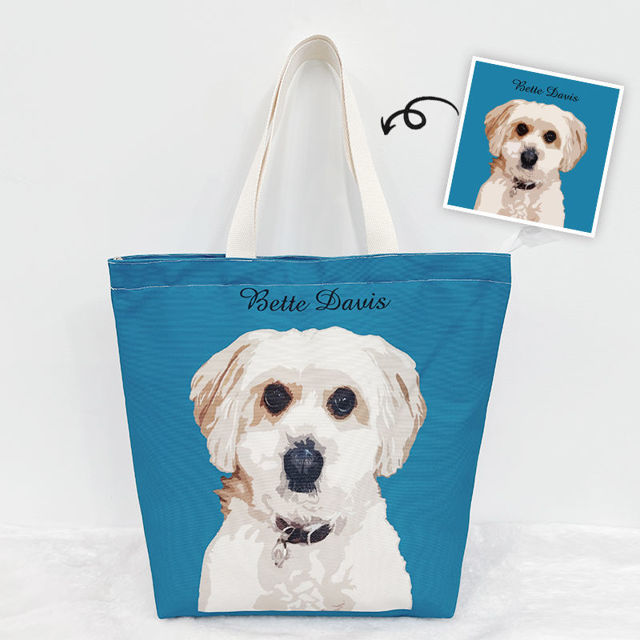 Picture of Custom  Pet Photo with Your Loved Ones Pictures Shoulder Tote Bags