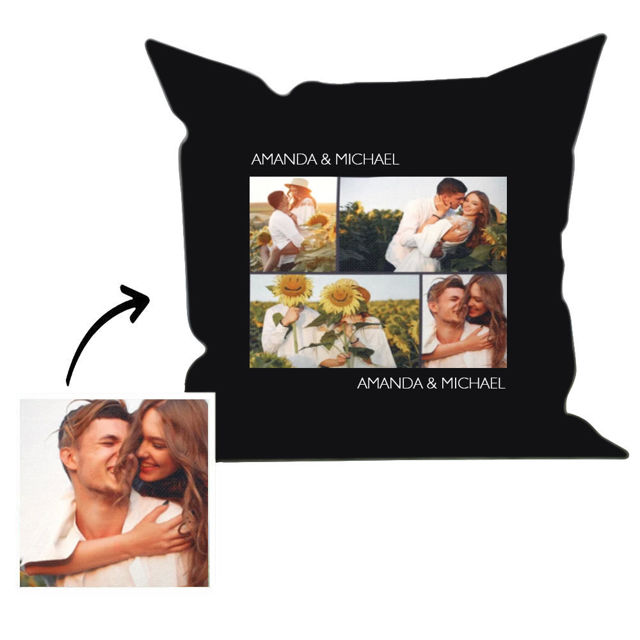 Picture of Custom Photo Collage Pillow With Insert, Personalized Pillow With A Photo, Milestone Pillow, Put Your Cat or Dog Photo On A Throw Pillow