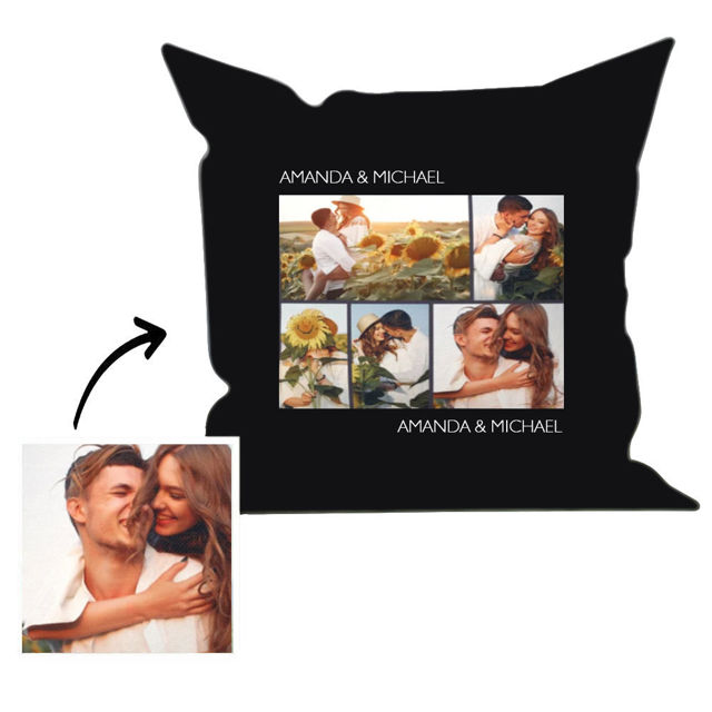 Picture of Custom Photo Collage Pillow With Insert, Personalized Pillow With A Photo, Milestone Pillow, Put Your Cat or Dog Photo On A Throw Pillow