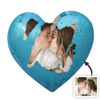 Imagen de Almohada de lentejuelas en forma de corazón personalizada con cojín de satén cómodo con foto, el mejor regalo