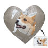Picture of Custom Heart Shaped Sequin Pillow with Photo Comfy Satin Cushion Best Gift