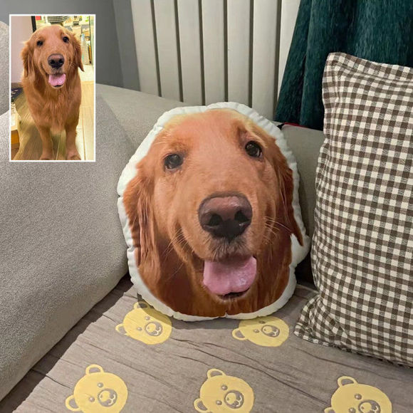 Picture of Personalized Dog Face Photo Pillow, College Student Gift, Pet Loss, High School Graduation Gift, Mother's Day Gift