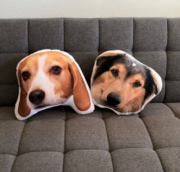 Picture of Personalized Dog Face Photo Pillow, College Student Gift, Pet Loss, High School Graduation Gift, Mother's Day Gift