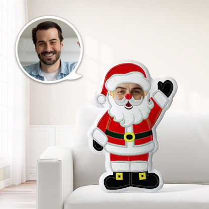 Immagine di Cuscino per il viso personalizzato Babbo Natale con il tuo viso personalizzato unico