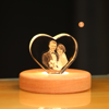 Image de Cristal Laser Photo 3D Personnalisé : Coeur Avec Base Lumineuse | Cristal laser photo 3D personnalisé | Cadeau unique pour toutes les occasions : anniversaire, mariage, anniversaire, etc.