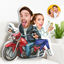 Picture of Custom  Face Motorcycle Couple Throw Pillow