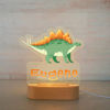 Bild von Benutzerdefiniertes Namensnachtlicht für Kinder – personalisiertes Cartoon-Stegosaurus-Nachtlicht mit LED-Beleuchtung für Kinder – personalisiert mit dem Namen Ihres Kindes