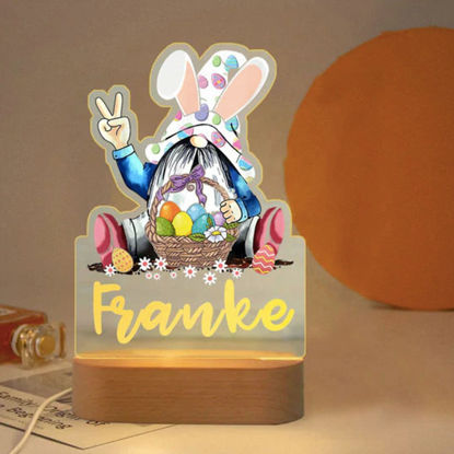 Picture of Custom Name Night Light for Kids - Personalized Cartoon Easter Gnomes Night Light with LED Lighting for Children - Personalized It With Your Kid's Name