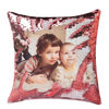 Imagen de Almohada de lentejuelas personalizada con foto favorita Cojín cómodo rojo