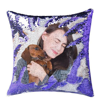 Picture of Custom Sequin Pillow with Favourtie Photo Modena Comfy Cushion