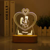 Imagen de Base de madera personalizada con forma de corazón, boceto de luz nocturna con foto personalizada, regalo de aniversario, regalo del Día de San Valentín