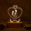 Bild von Benutzerdefinierte Holzsockel Herzform Skizze Nachtlicht mit personalisiertem Foto Jubiläumsgeschenk Valentinstagsgeschenk