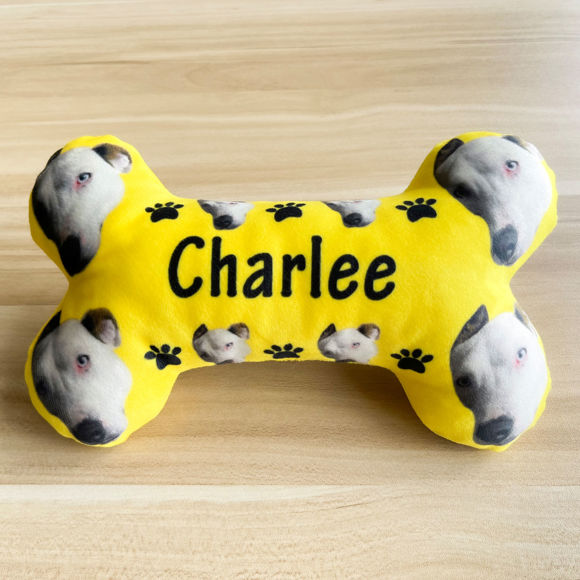 Picture of Personalized Dog Bone Toy with Your Pets Face Photo and Name - Custom Dog Name - Personalized Dog Gift - Best Gift