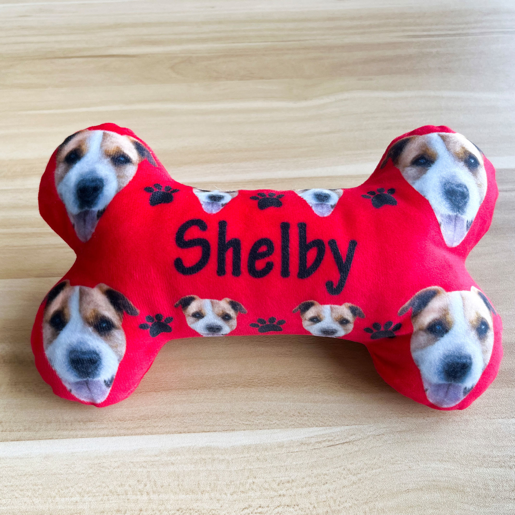 Personalized Dog Bone Toy with Your Pets Face Photo and Name Custom