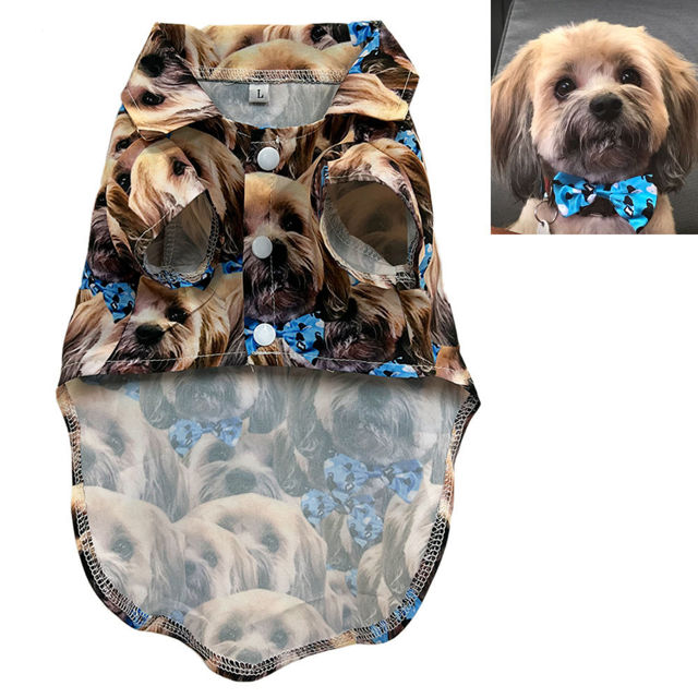 Picture of Custom Pet Face Photo Shirt - Copying Multiple Avatars Pet Clothing