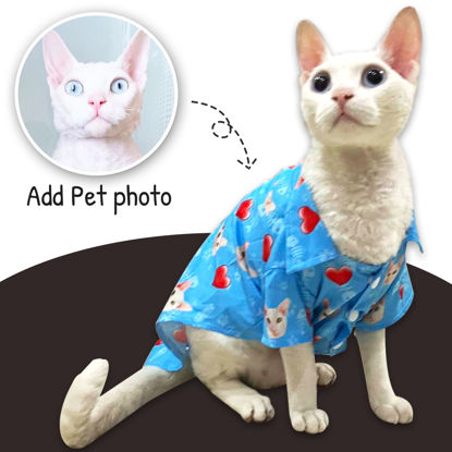 Immagine di Camicia con foto personalizzata per il viso dell'animale domestico - Maglietta con foto personalizzata per il viso di cane o gatto