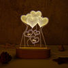 Imagen de Luz de noche personalizada Luz de noche de globo de corazón personalizada Personalizada con nombres de pareja y fecha de aniversario