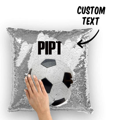 Immagine di Cuscino con paillettes personalizzato con nome Magic Football - Miglior regalo