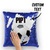 Bild von Personalisiertes magisches Fußball-Pailletten-Kissen mit Namen – bestes Geschenk