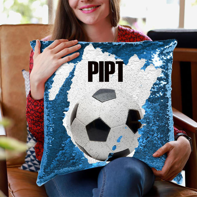 Picture of Personalized Name Magic Football Sequin Pillow - Best Gift