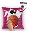 Imagen de Almohada de lentejuelas de baloncesto mágico con nombre personalizado - El mejor regalo