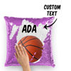 Imagen de Almohada de lentejuelas de baloncesto mágico con nombre personalizado - El mejor regalo